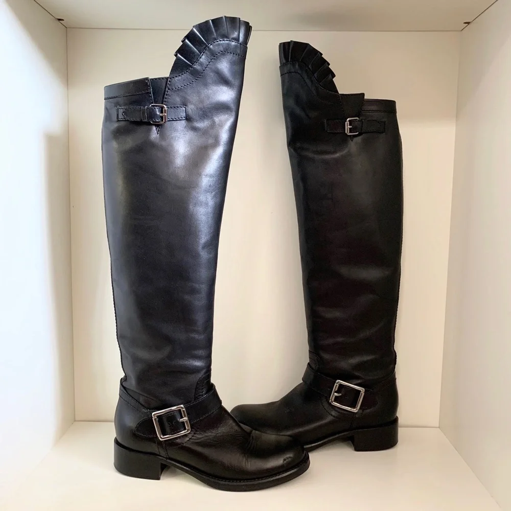 Valentino knee high leather boots
